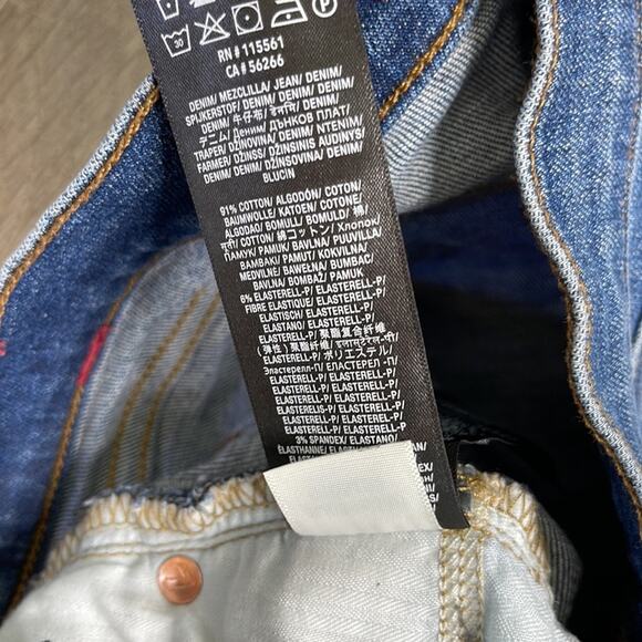 7 FOR ALL MANKIND Distressed Raw Hem Denim Bermuda Shorts Women’s Size 27 - Picture 5 of 11
